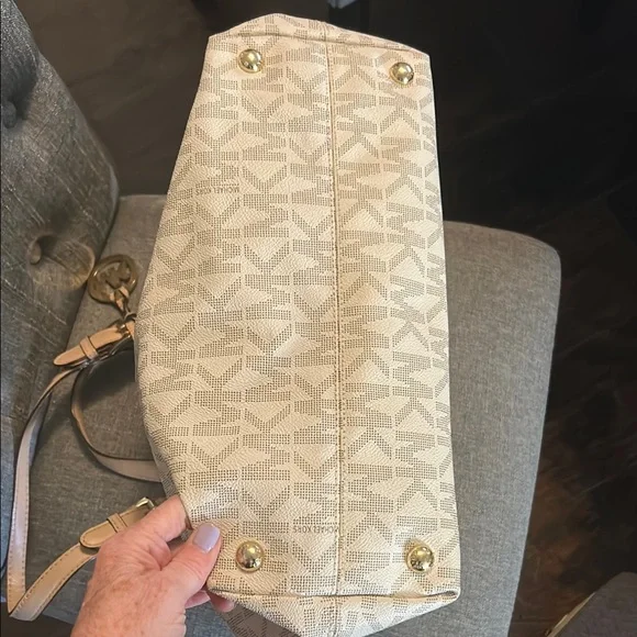 Michael Kors Beige Monogram Tote - Picture 7 of 7